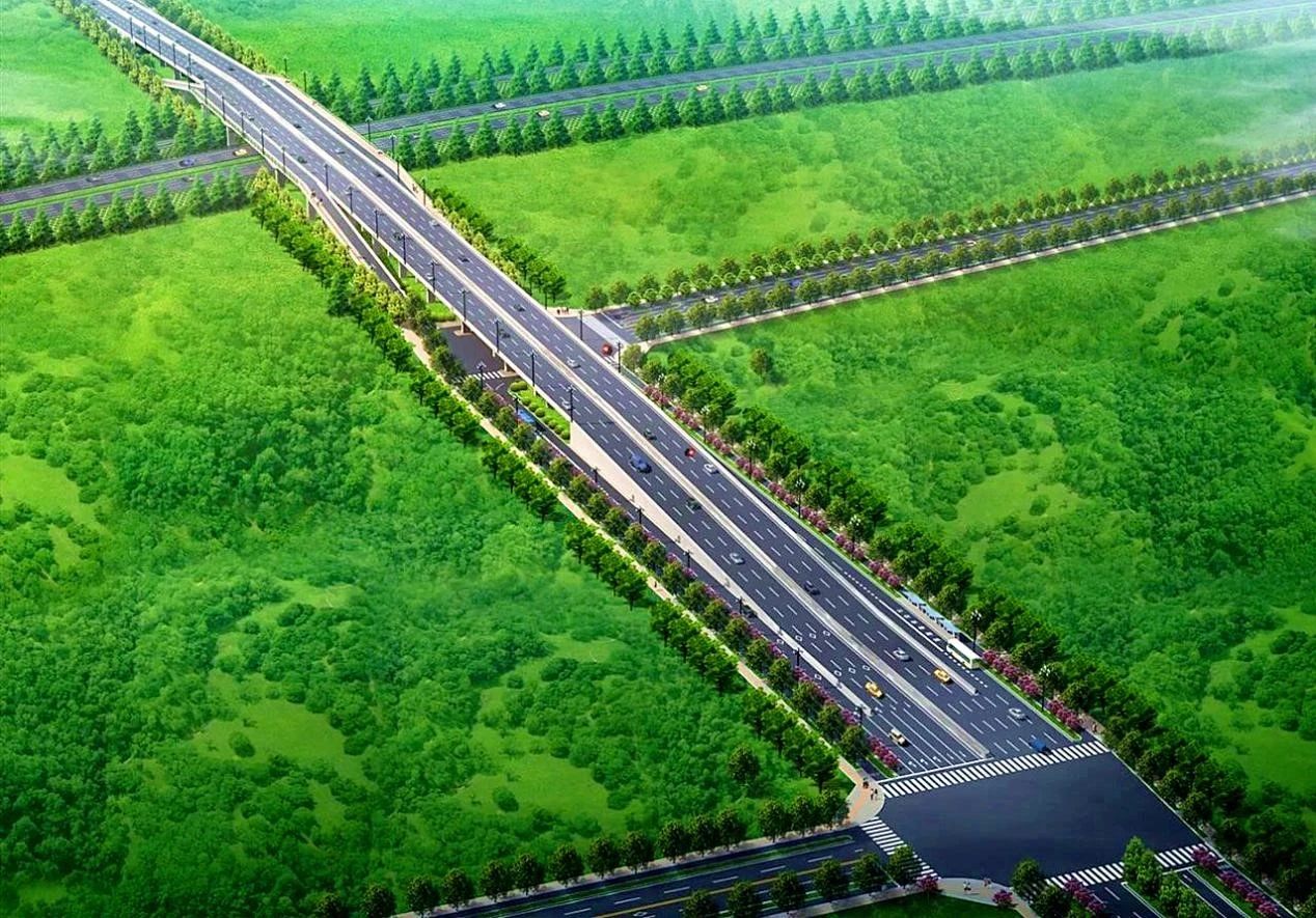 秦汉新城汉惠大道市政道路建成通车